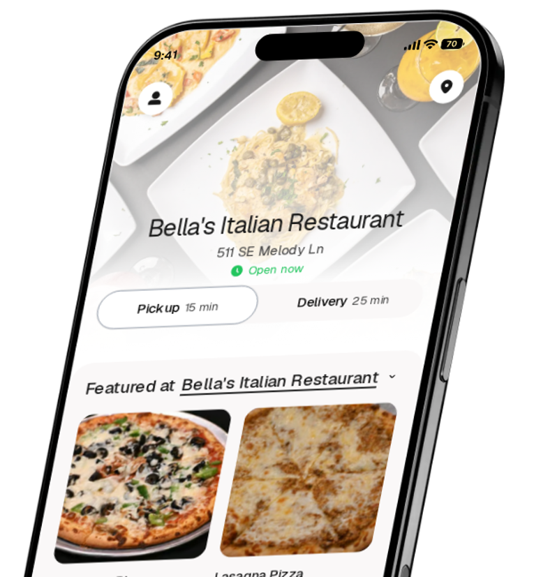 Bella's Italian Restaurant app preview